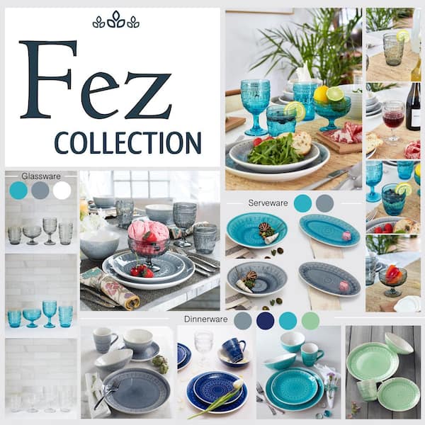 Fez 4-Piece 13oz. Grey Footed Compote Glass Set