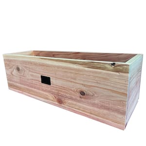 24 in. L x 8 in. W x 8 in. H Outdoor Cedar Planter Box with Chalkboard Label