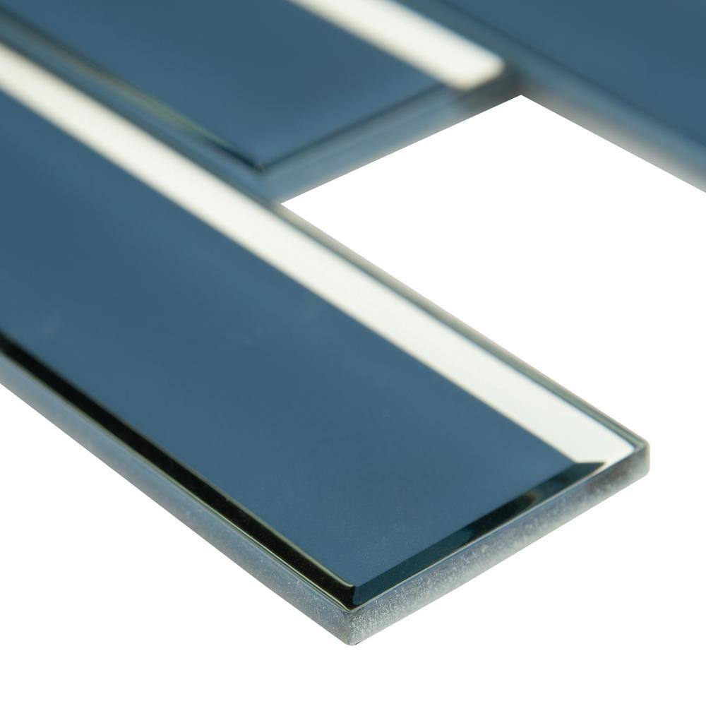 Haiku Sapphire 3x9 Beveled Glass Subway Tile Case