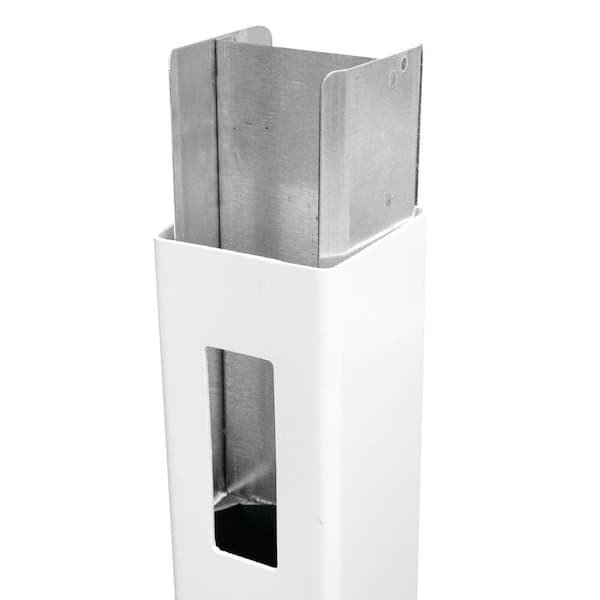Louvered 5 in. x 5 in. x 100 in. Metal Gate Post Insert