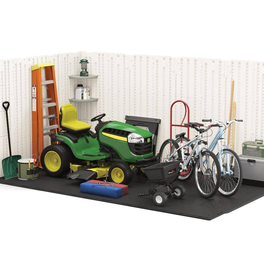 White 8 x 10 ft Resin Storage Shed with Shelving and Windows