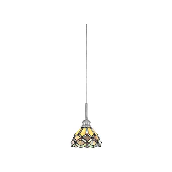 Unbranded Albany 60-Watt 1-Light Brushed Nickel Pendant Mini Pendant Light Grand Merlot Art Glass and Light Bulb Not Included