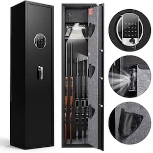 Heavy Duty Steel Home safe Long Gun Safe Large Rifle Safe Quick Access Electronic 4-5 Gun Storage Cabinet in Black