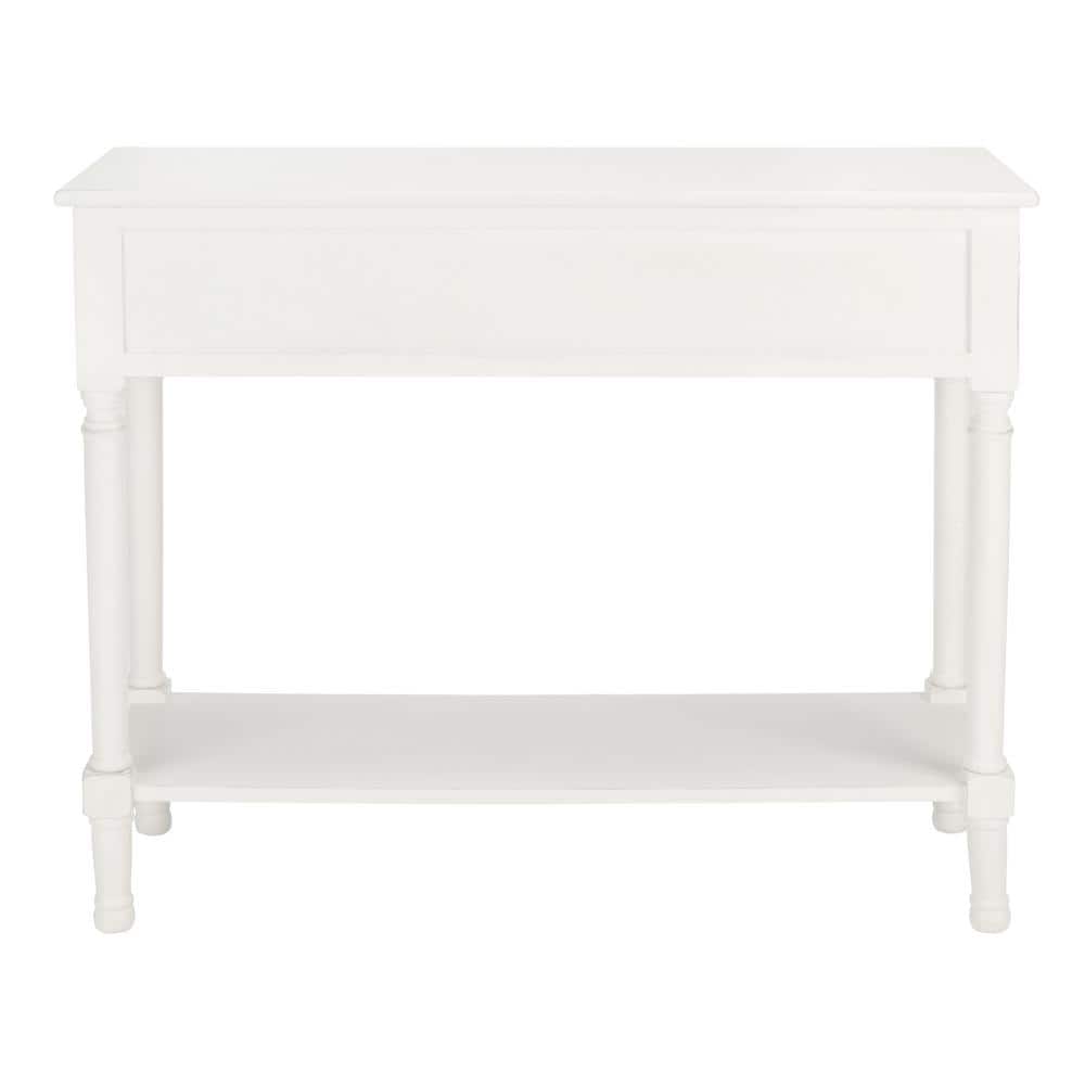 Allura Distressed White Wood 2-Drawer Console Table