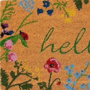 Multi-Colored 36 in. x 24 in. Coir Non-Slip Indoor/Outdoor Door Mat