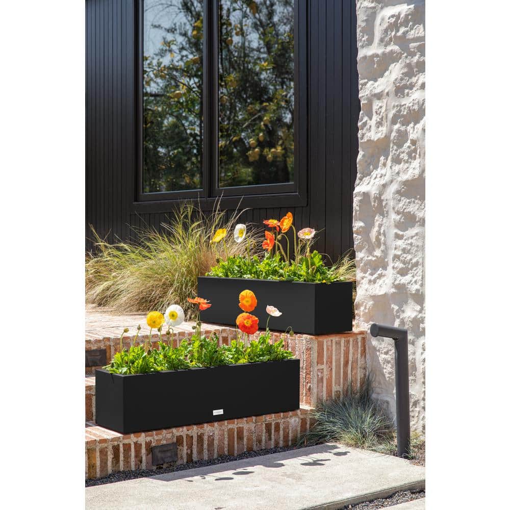 Black 36'' Recycled Plastic Window Box Planter