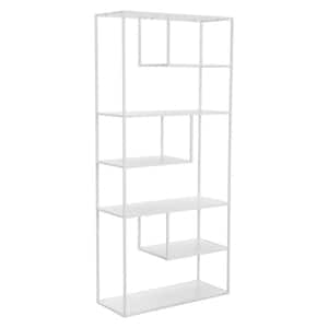 Pylo 74.0 in. Tall White Steel 6-Shelf Bookcase