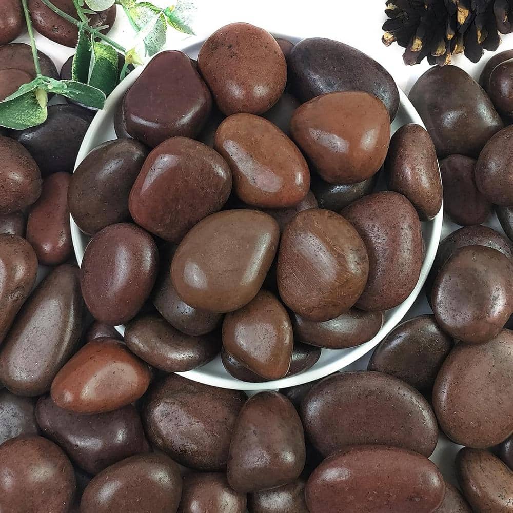 37lbs Brown River Rocks for Landscaping, 1-2 in. Polished Decorative Stones Pebbles DIY Vase Filler Fish Tank Aquariums price history on PriceWatchPro