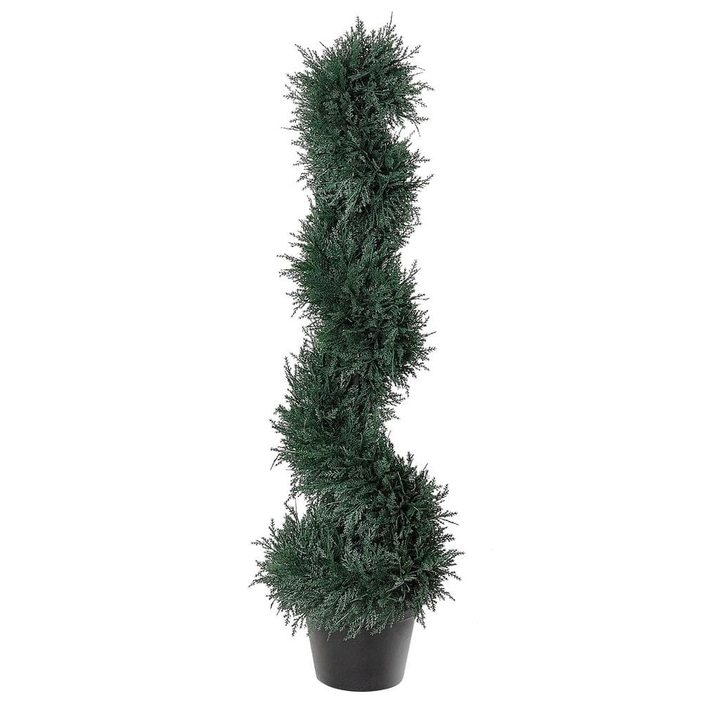 Outsunny 3 Ft Green Artificial Faux Cedar Tree Spiral Fake Plant In   Outsunny Artificial Topiaries 844 348 64 1000 