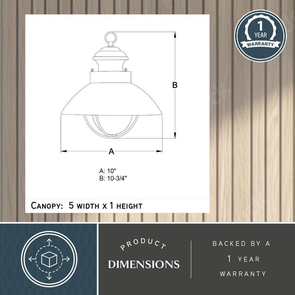 Harwich Burnished Bronze 10" Outdoor Pendant Light with Seeded Glass