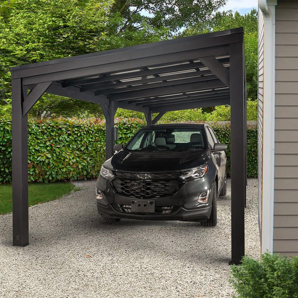 Stonebridge Black Galvanized Steel 20x9.5 Gazebo with Sloped Roof