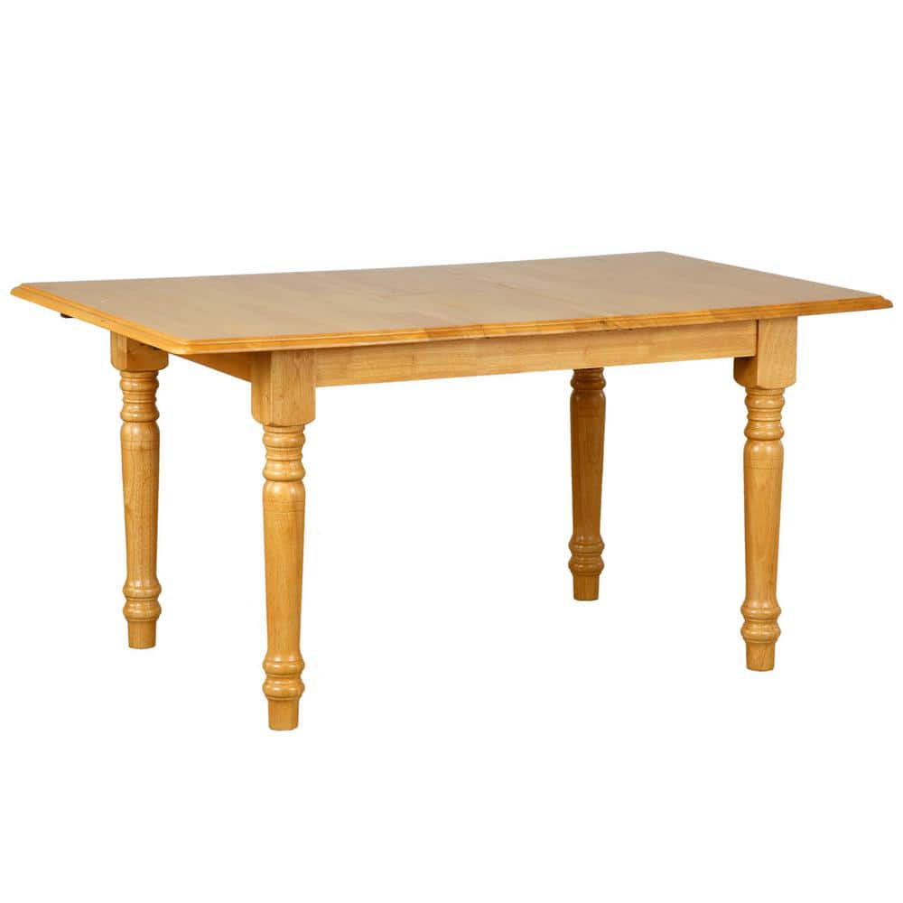 Oak Selections 48-60 in. Rectangle Light Oak Dining Table with Extendable B