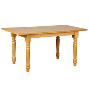 Oak Selections 48-60 in. Rectangle Light Oak Dining Table with Extendable Butterfly Leaf and Farmhouse Legs (Seats 6)