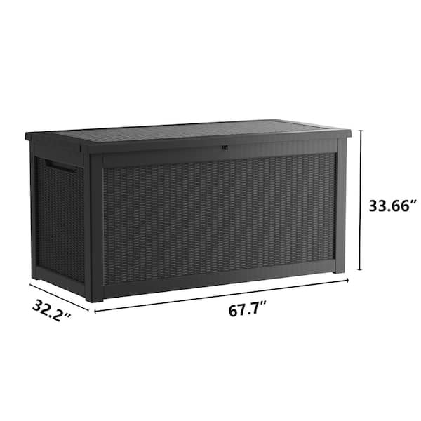 Decksplore 260 Gal. Black Resin Storage Deck Box for Outdoor