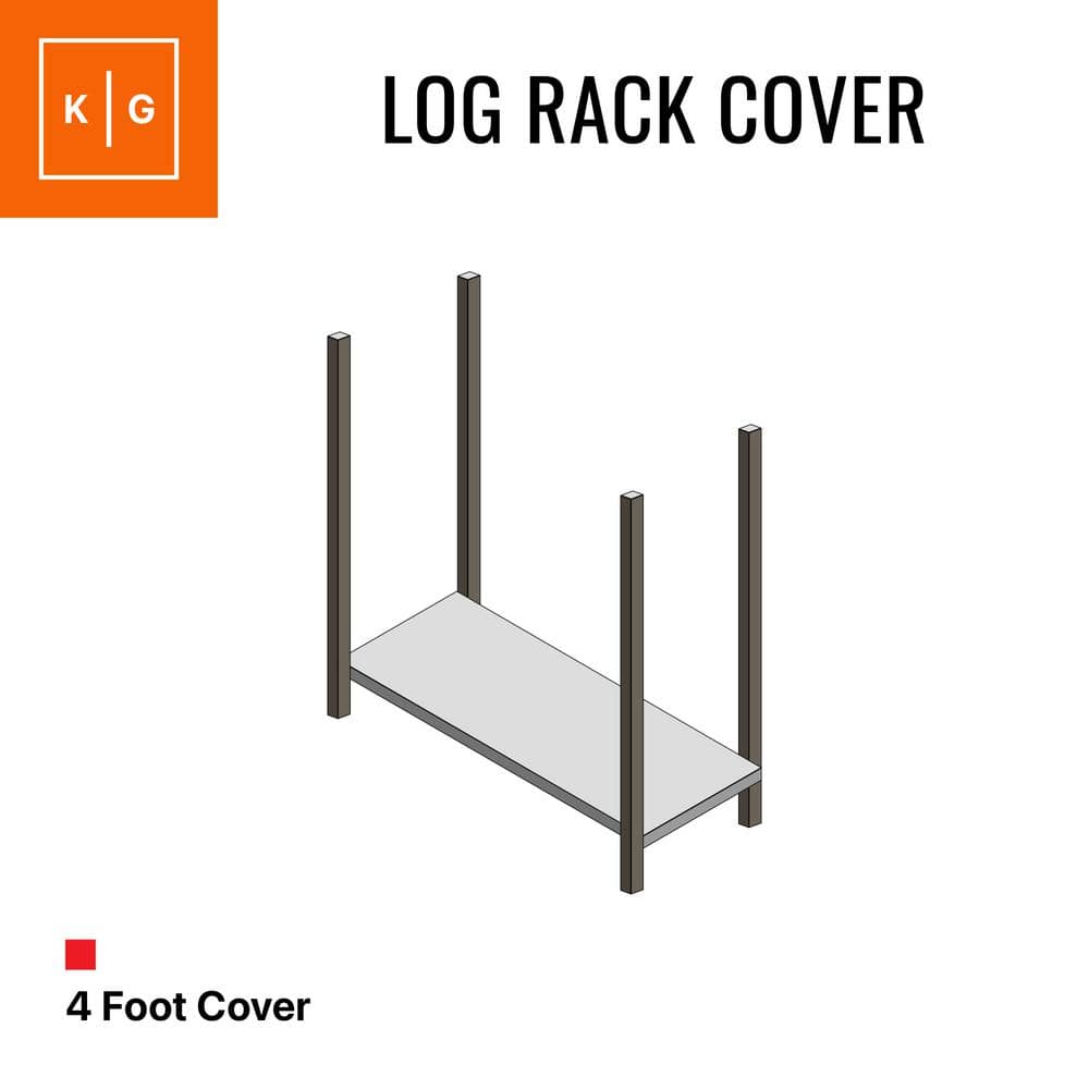 Heavy Duty Black 4-Foot Log Rack Cover