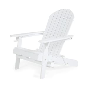 Lissette White Foldable Wood Outdoor Patio Adirondack Chair