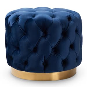 Valeria Royal Blue and Gold Ottoman