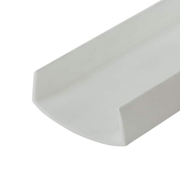 Outwater 1/2 in. D x 1-1/2 in. W x 72 in. L White Styrene Plastic U-Channel Moulding Fits 1-1/2 in. Board, (10-Pack)