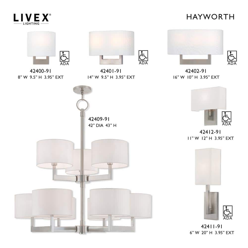 Brushed Nickel 1-Light Direct Wired Electric Sconce