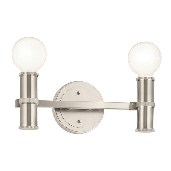 KICHLER Torche 13 in. 2Light Brushed Nickel Modern Bathroom Vanity Light 55158NI The Home Depot