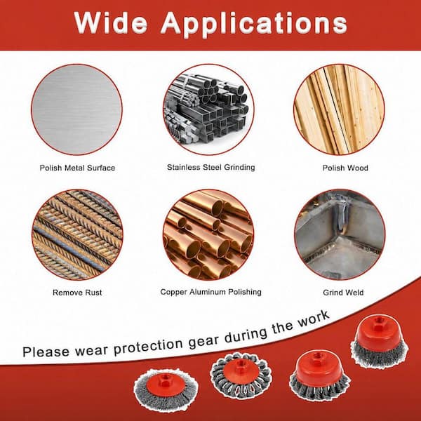 LAIFUCAM 4 1/2 in. Angle Grinder Wire Wheel Set with 4 in. and 3