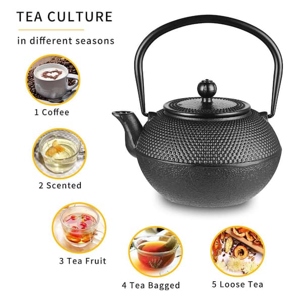 NLSLASI Chinese Style Mini Cast Iron Tea Kettle Small Teapot Tea Pot Easy  To Carry Tea