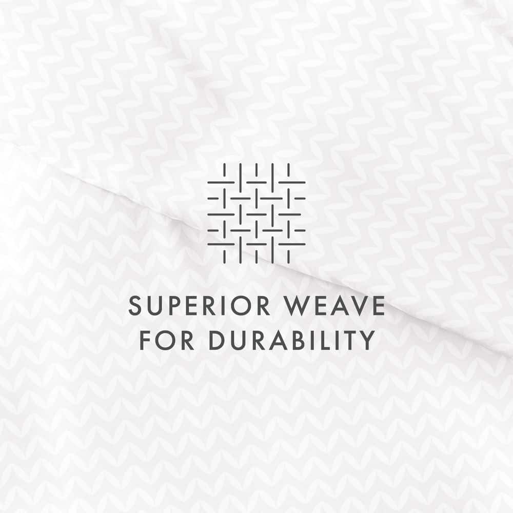 Light Gray Chevron Twin Duvet Cover Set with Shams