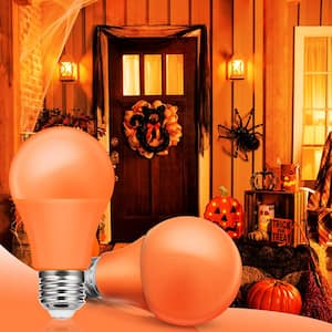 40-Watt Equivalent 5-Watt A19 E26 Base Non-Dimmable Party Holiday Home Decorative LED Light Bulb in Orange (6-Pack)