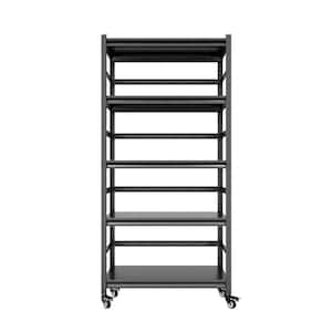 Heavy Duty Metal Shelving Unit Adjustable 5-Tier Pantry Shelves with Wheels Load 1750LBS Kitchen Shelf Garage Storage
