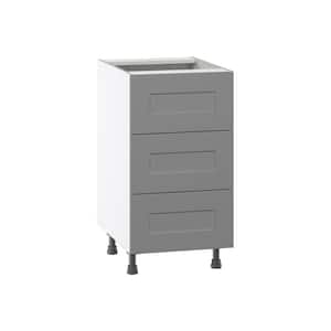Bristol Painted Slate Gray Shaker Assembled Base Kitchen Cabinet with 3 Drawers (18 in. W x 34.5 in. H x 24 in. D)