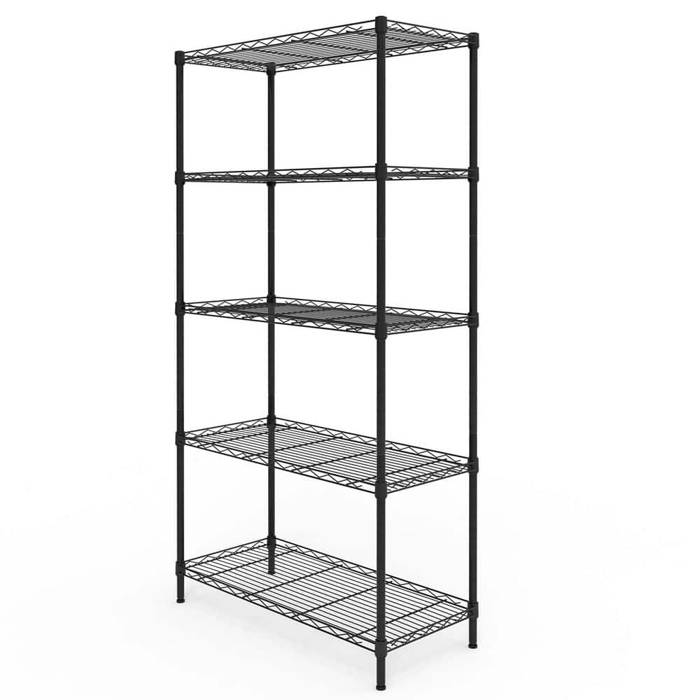 5 Tiers Steel Adjustable Garage Storage Shelving Unit in Black (29.13 in. W x 59.05 in. H x 13.38 in. D) price history on PriceWatchPro