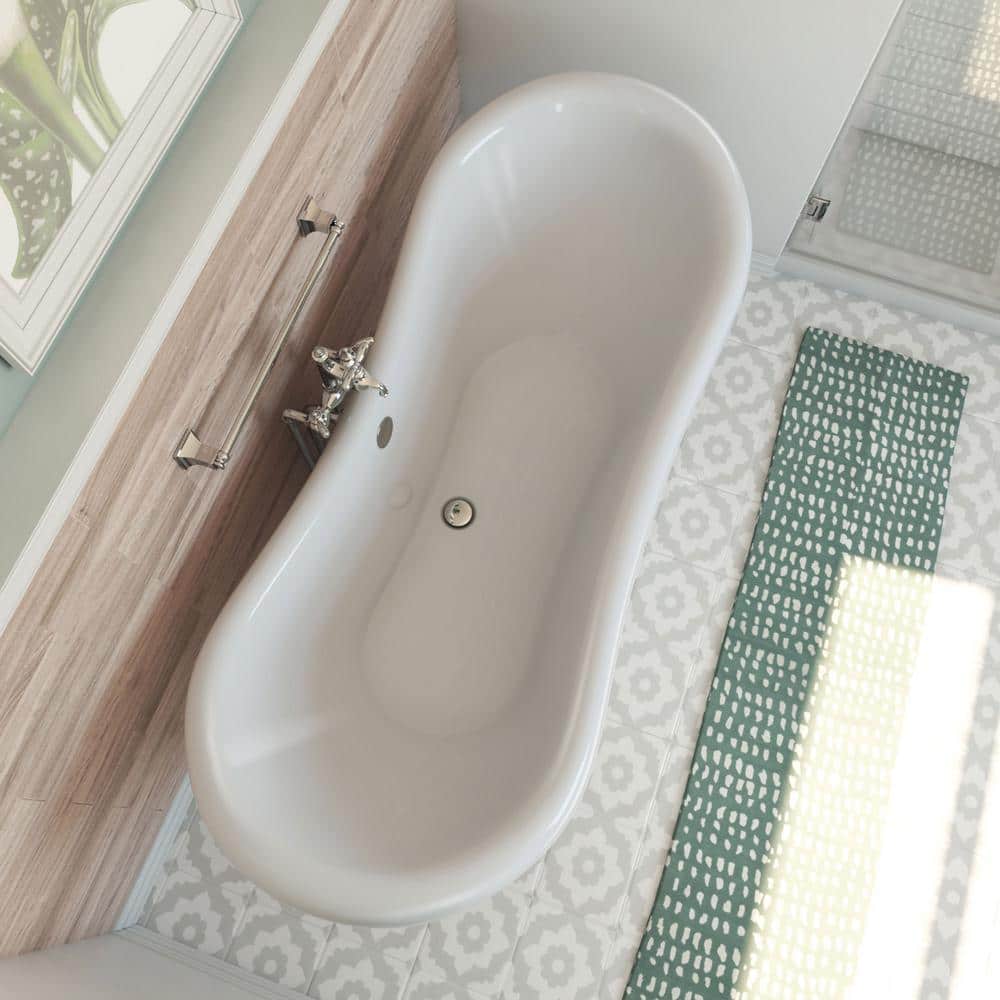 Elegant White Acrylic Clawfoot Freestanding Bathtub