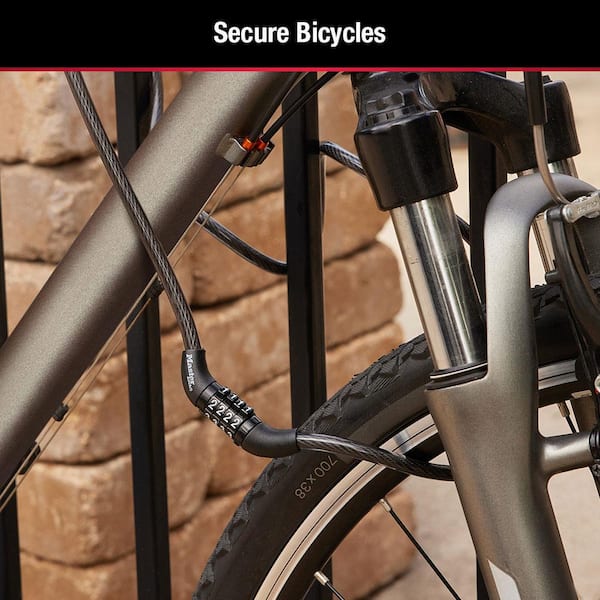 Bike Lock , Bike Cable Locks, Bike Combination Lock, with mounting  Bracket,4 Feet Coiled Secure Resettable Combination Bike Bicycle Lock ,1/2  Inch Diameter (Blue)