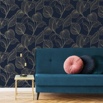 Royal Palm Sapphire Wallpaper Sample