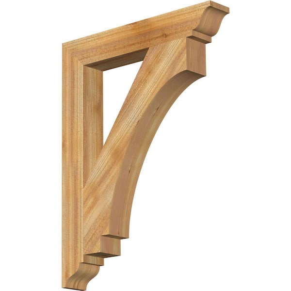 Ekena Millwork 4 in. x 34 in. x 26 in. Western Red Cedar Imperial Traditional Rough Sawn Bracket