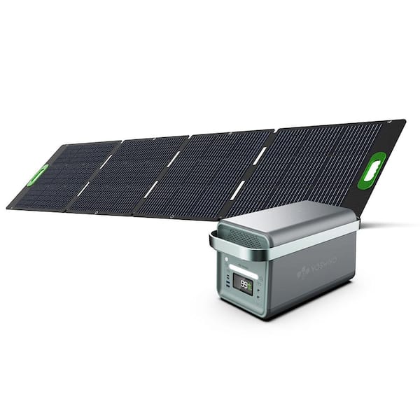 Solid-State Solar Battery Generator 2,000W (1,326Wh) Push-Button Start with 200W Portable Solar Panel, Camping, Home, RV