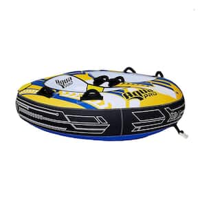 65 in. Heavy-Duty Nylon Deck Style Towable 2-Person Rider, Yellow and Blue