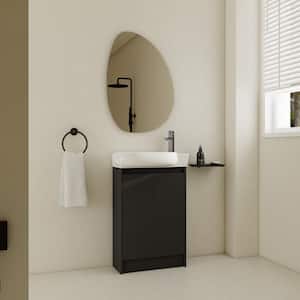 Ximuprmy 20 in. Single Sink Freestanding White Bath Vanity with White ...