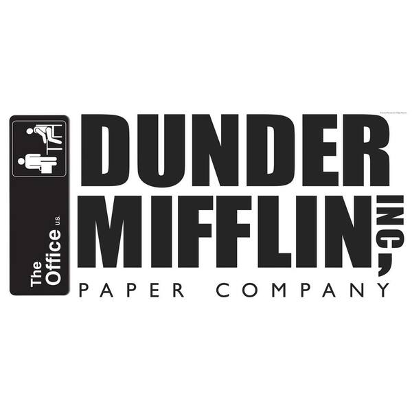 Black The Office Dunder Mifflin Peel and Stick Giant Wall Decal