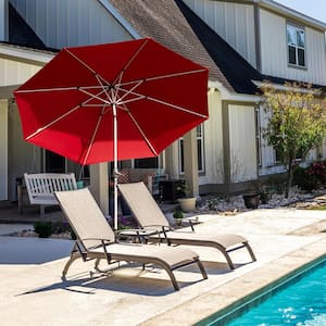 10 ft. Market Patio Umbrella with Push Button Tilt and Crank in Brick Red