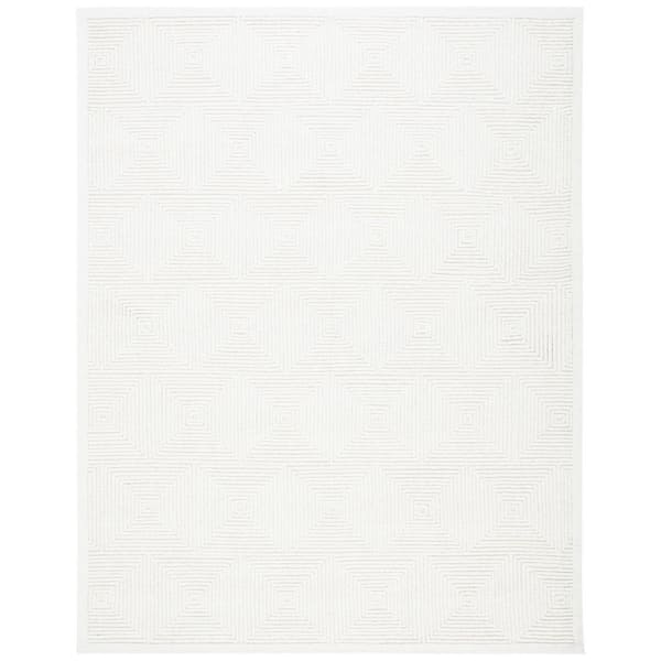 Textural 10 ft. x 14 ft. Ivory Geometric Area Rug