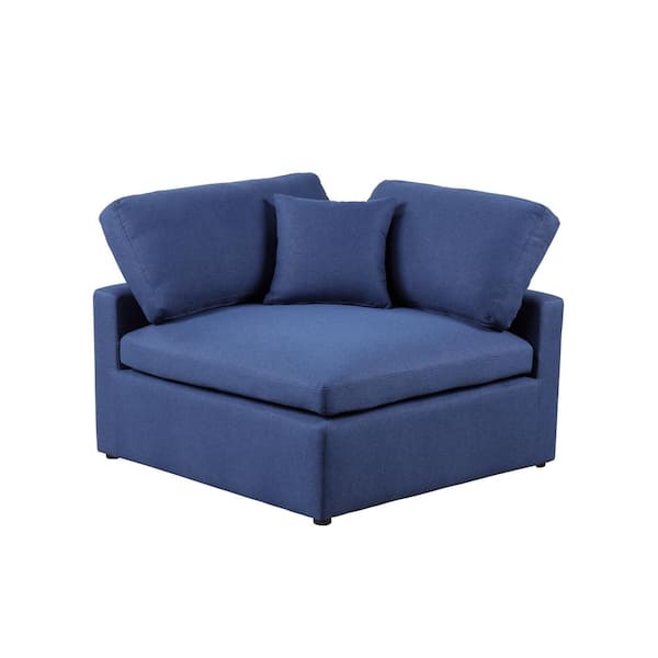 Best Master Furniture Remington Blue Linen Modular Corner Chair