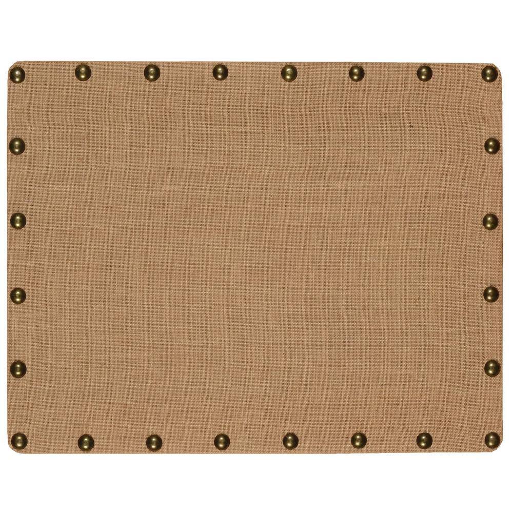 Benjara Brown and Bronze Wooden Cork Memo Board with Nailhead Details ...