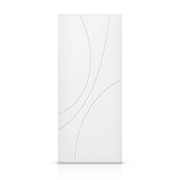 38 in. x 80 in. Hollow Core White Painted Composite MDF Interior Door Slab