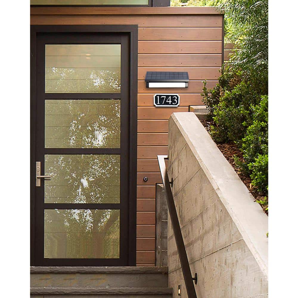 Black Aluminum Solar Powered LED Flood Security Light