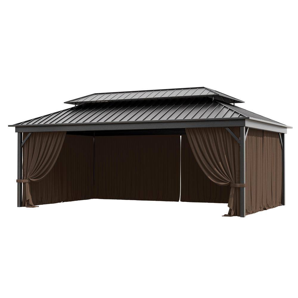 12 ft. x 20 ft. Universal Outdoor Privacy Curtains, Gazebo Replacement with Zipper Chocolate (4-Side Curtain Only) price history on PriceWatchPro