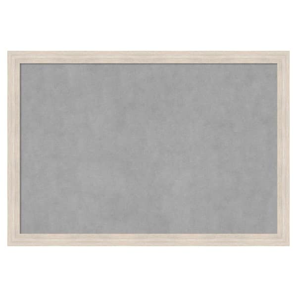 Amanti Art Hardwood Whitewash Narrow 39 in. x 27 in. Magnetic Board, Memo Board