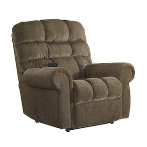 Blue Fabric Dual Power Recliner Loveseat with Footrest