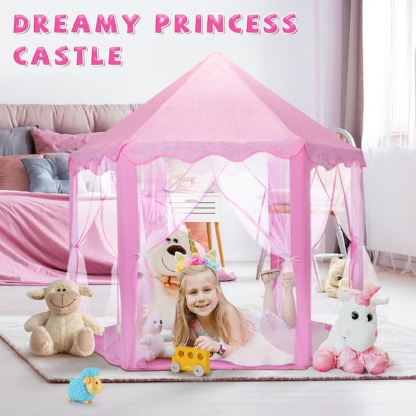 Princess Castle Play Tents for Girls, Kids Playhouse Indoor/Outdoor Wi
