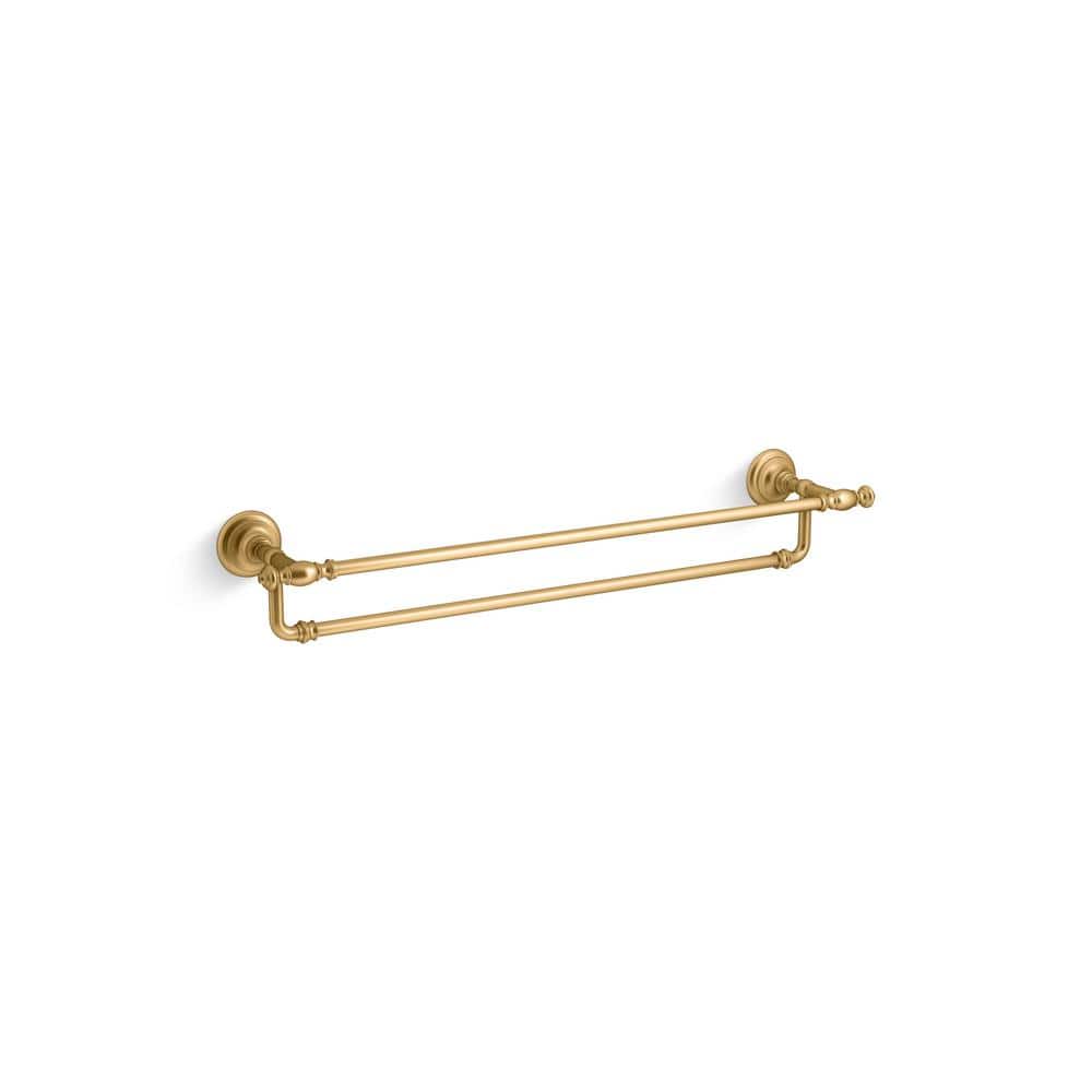 Artifacts 24" Vibrant Brushed Brass Wall Mounted Double Towel Bar